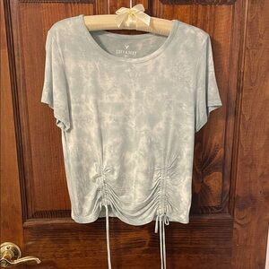 Women's Blue Tie-Dye cropped top